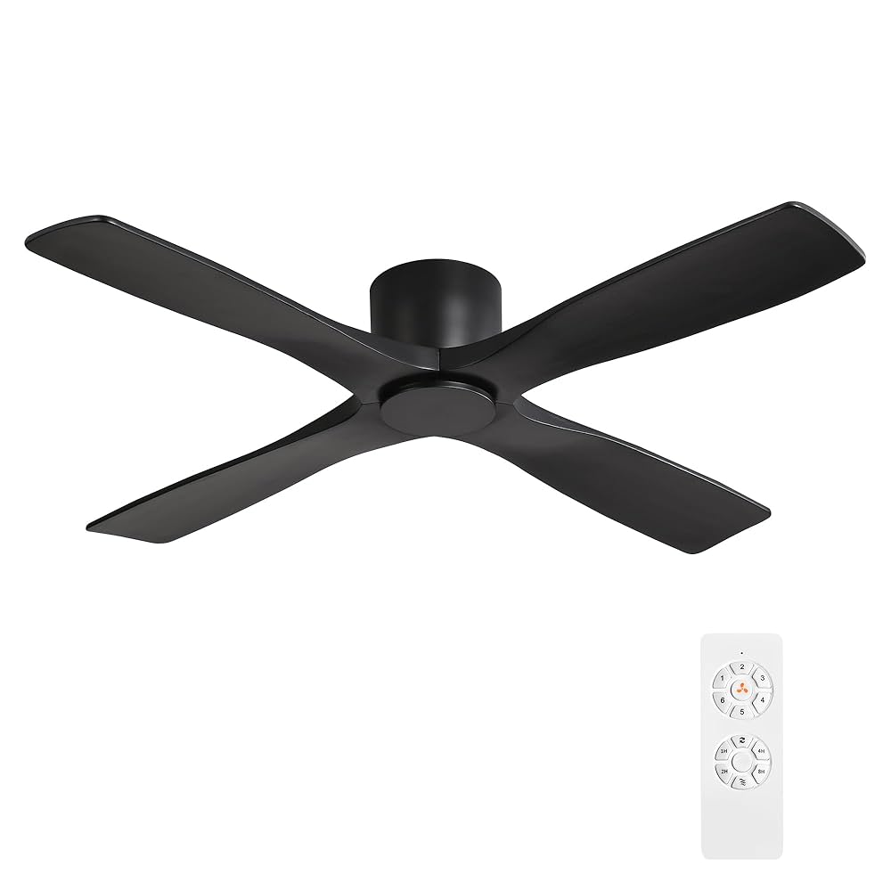 【WOOHWA】PLORAL BLACK MID SK Amazon.com: WINGBO 48 Inch Flush Mount DC Ceiling Fans